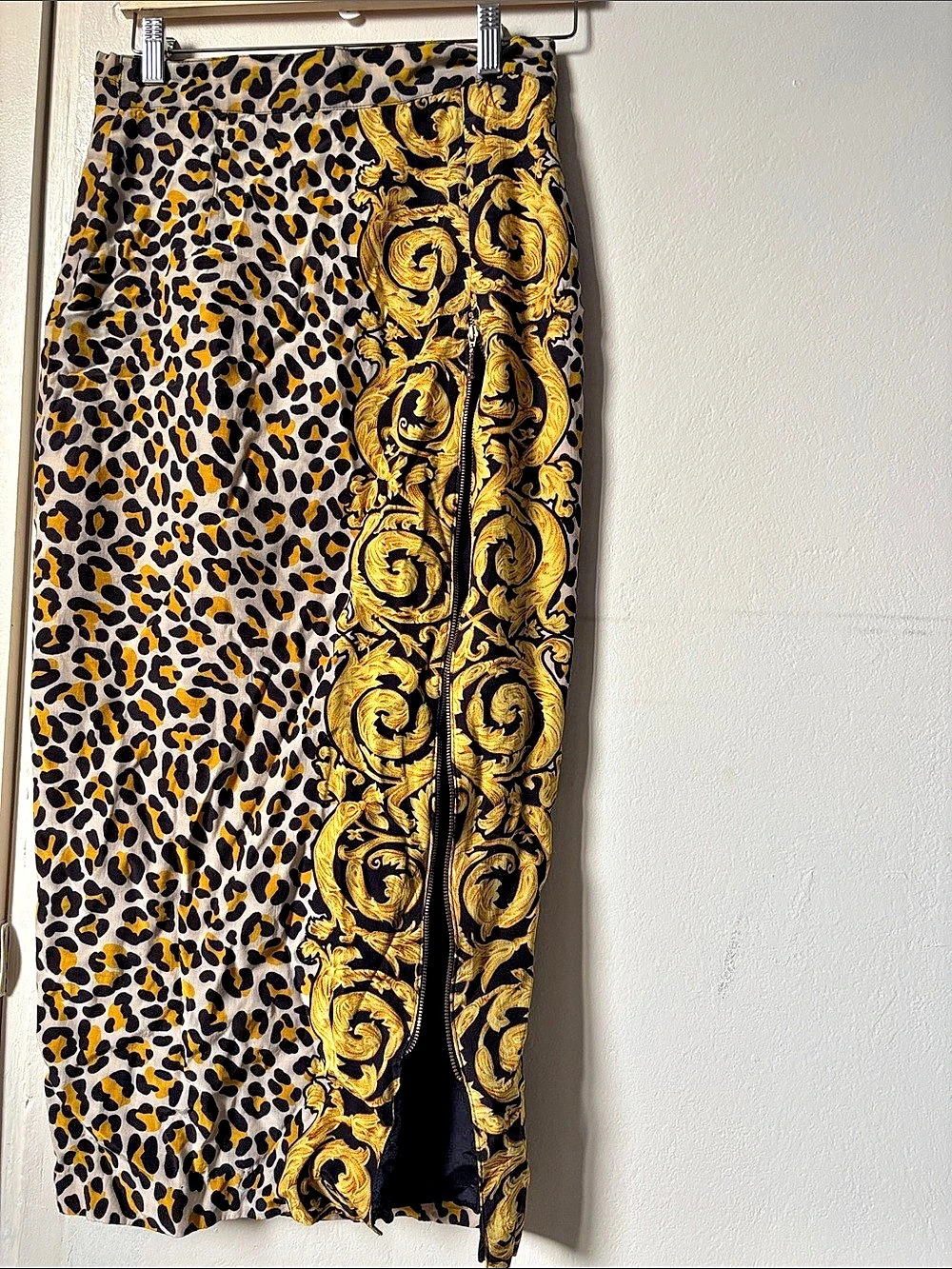 Dina Bar-El Wide Leg Animal Print Skirt  in Yellow & Black Like New